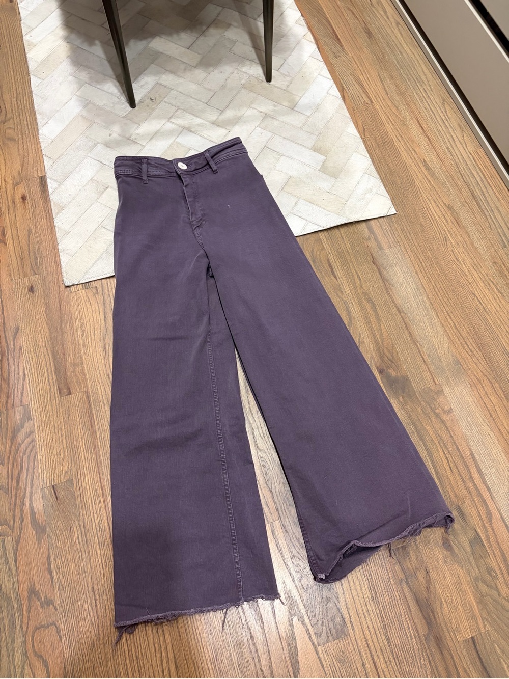 Zara Wide-Leg High-Rise Jeans in Plum Purple